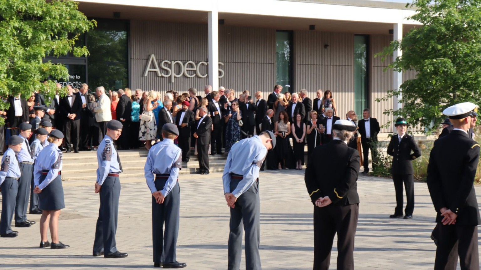 Guests entering the Aspects venue