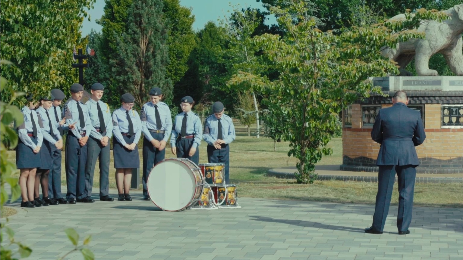 Military cadets gathered during the event