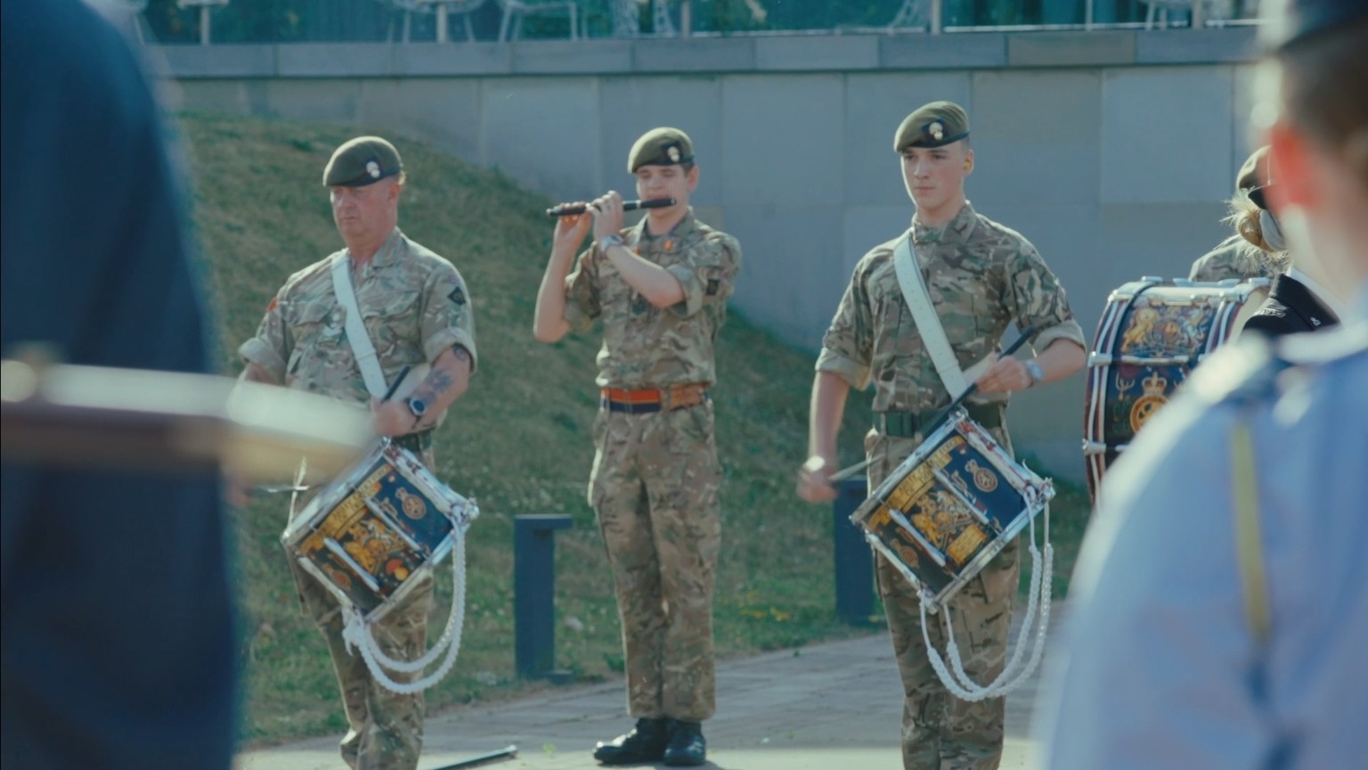 Military band performing during the ceremony