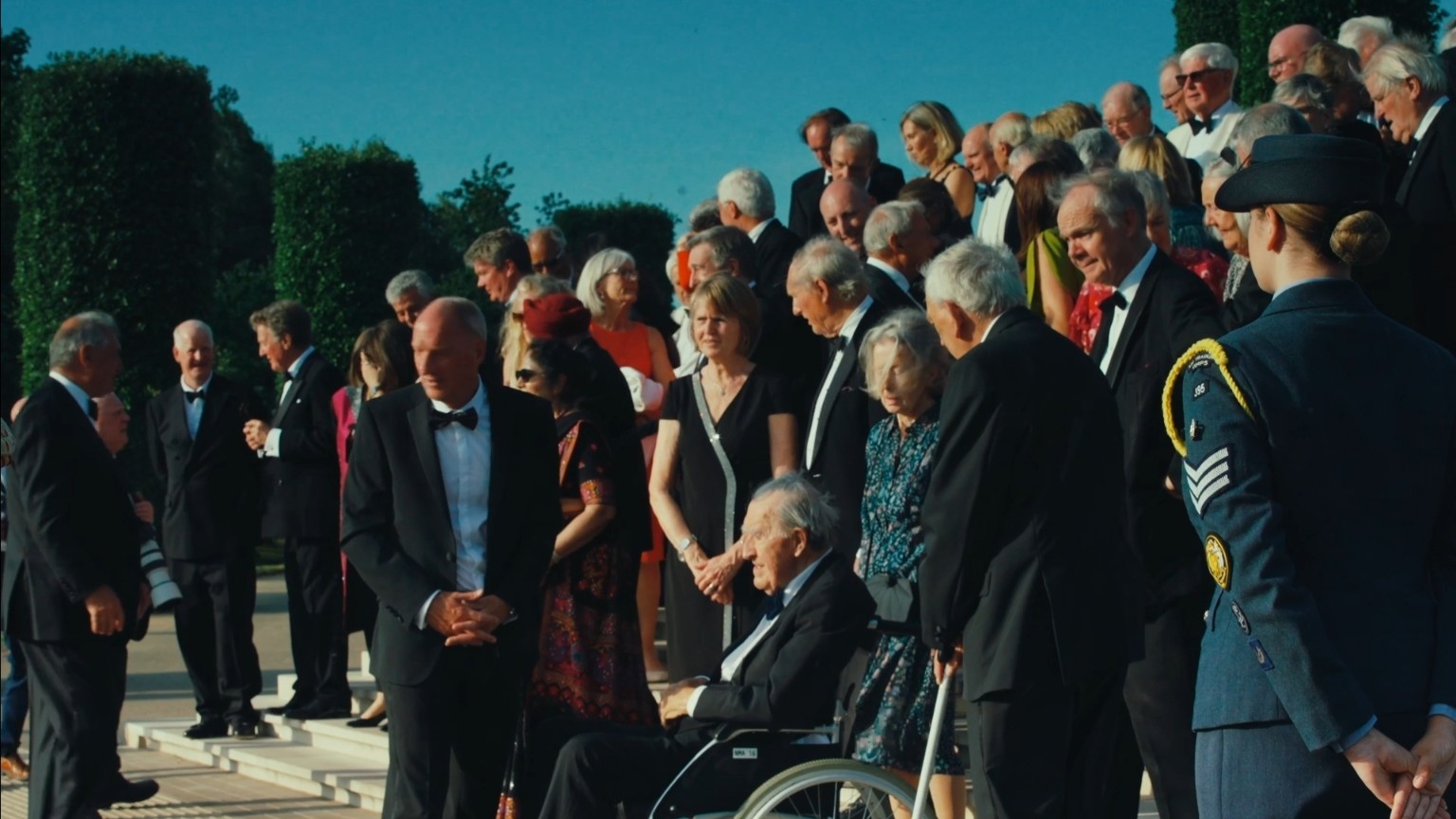 Formal greeting during the event