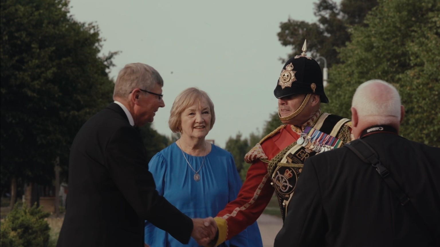 Military personnel and guests during the event