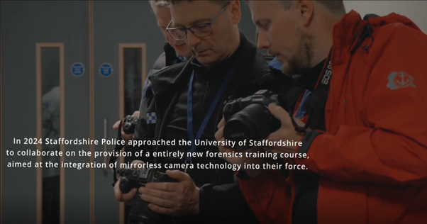 Staffordshire Police officers receiving mirrorless camera training