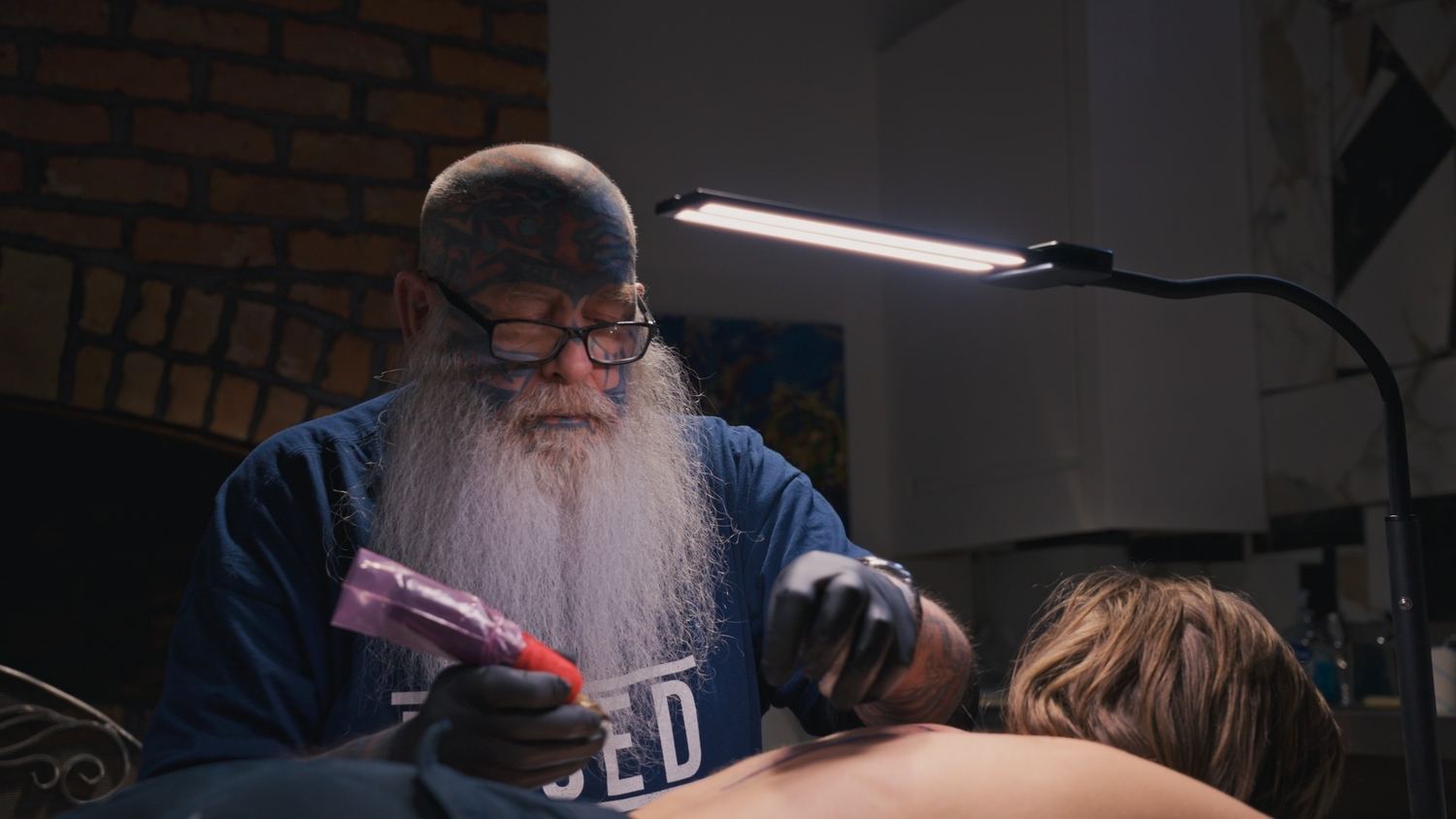 The Scary Guy tattooing