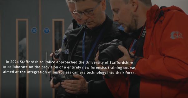 Staffordshire Police officers receiving mirrorless camera training