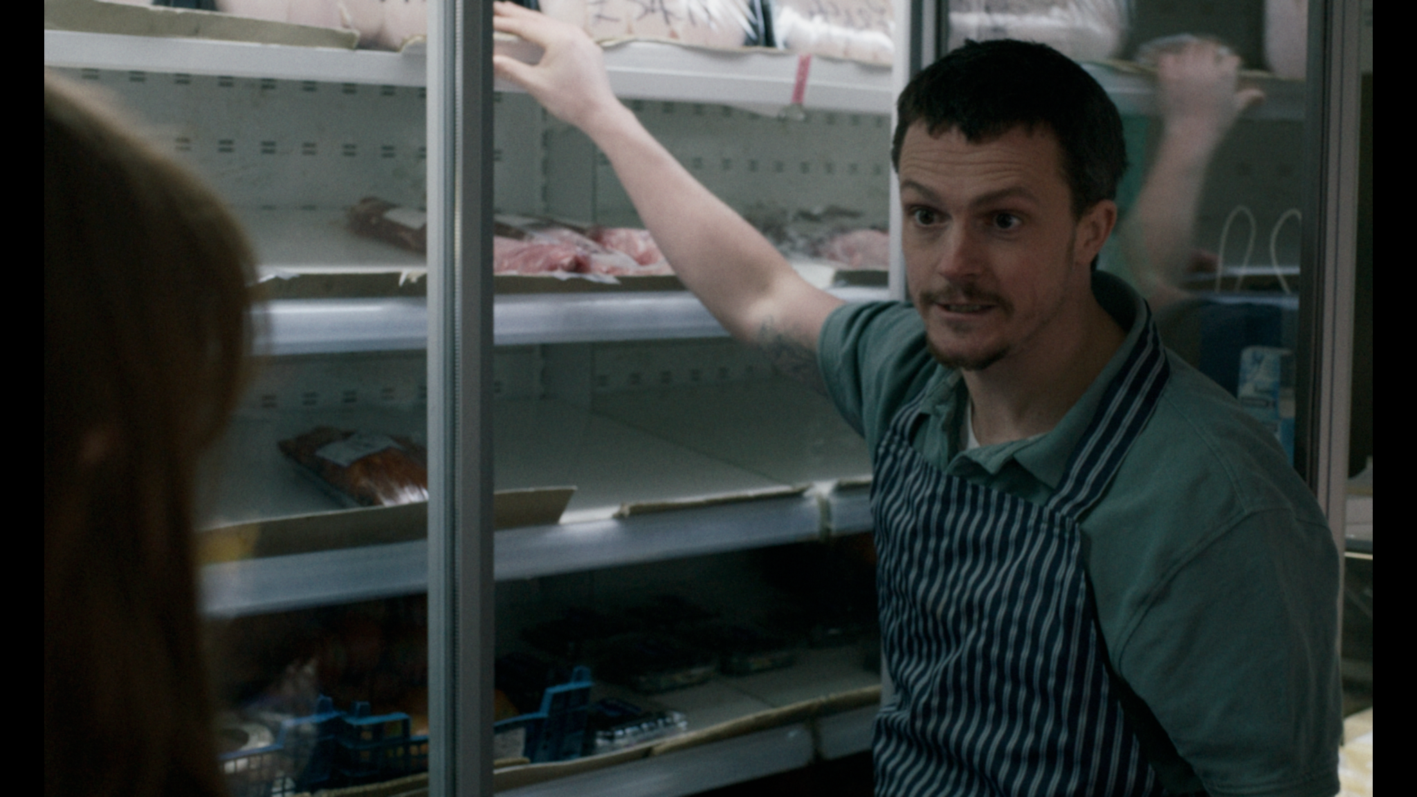 After Francis — Kieren beside the display counter