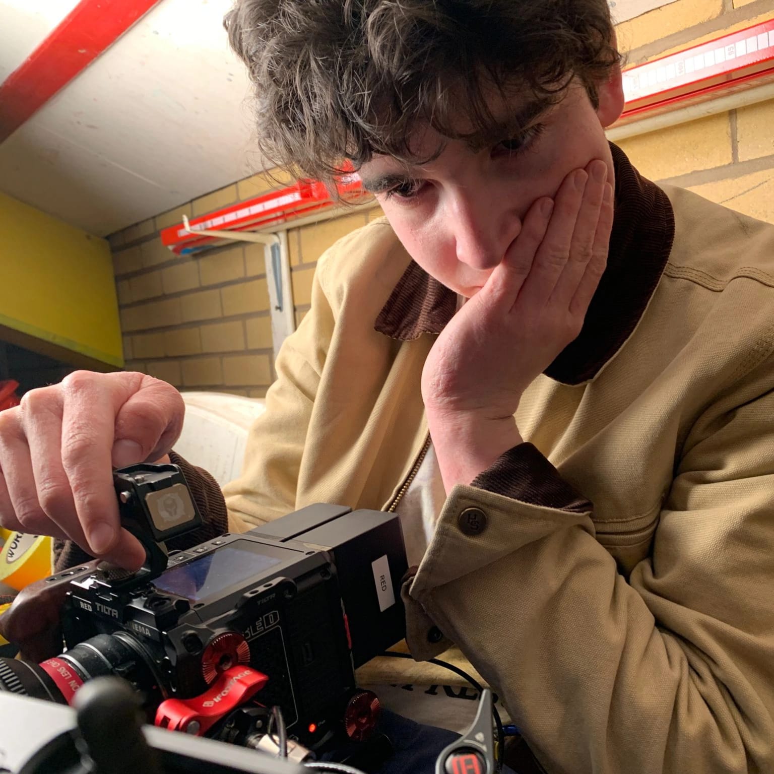 Guillermo Yanez working with a cinema camera