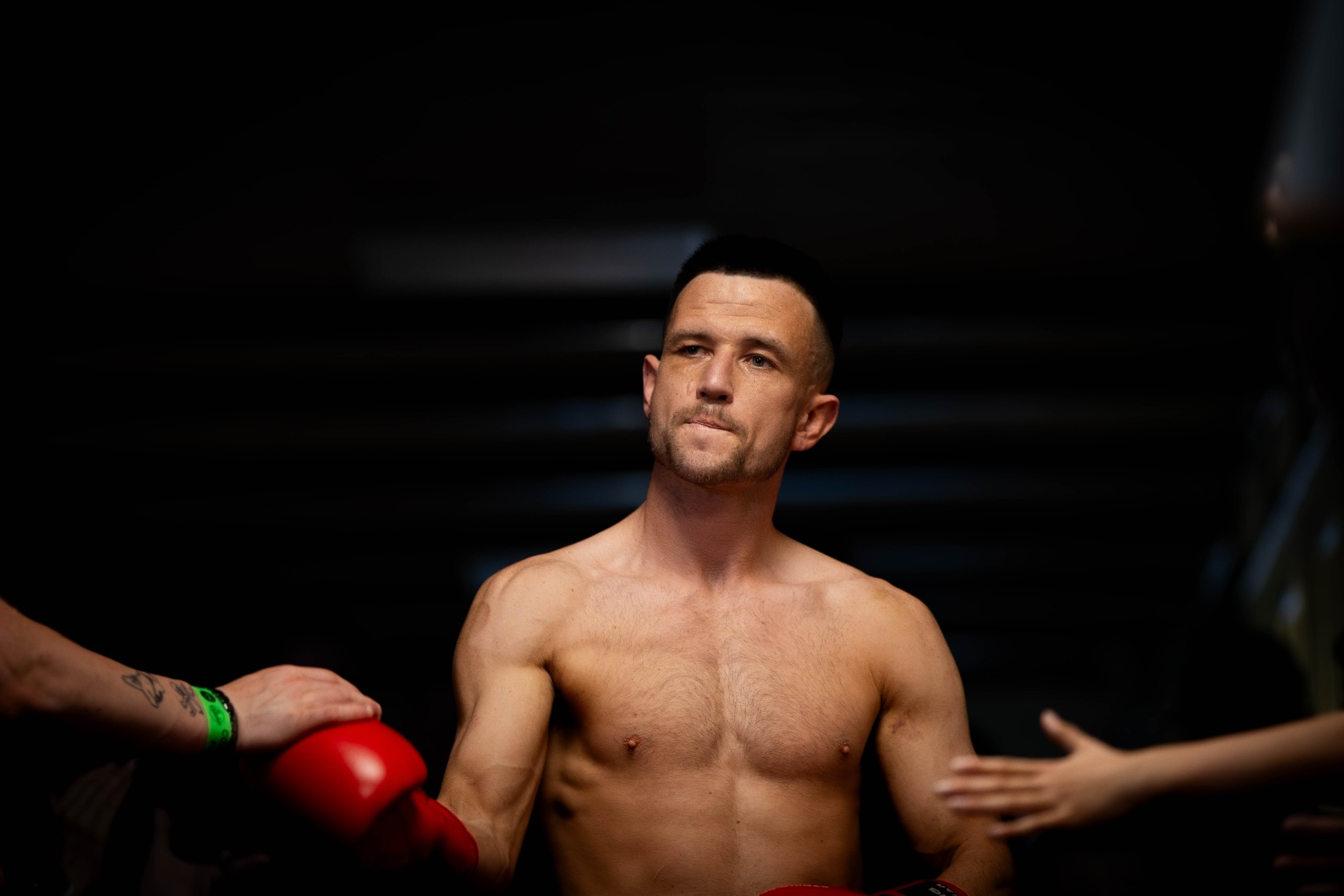 Fighter before entering the ring